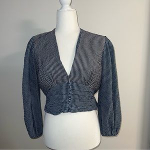 Zara V-Neck Three Quarter Sleeve Top